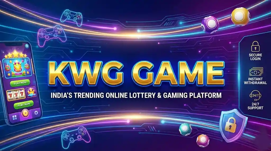 KWG Game Dashboard showing Wingo and Lottery interface